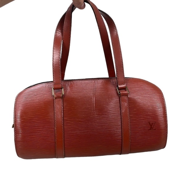 Louis Vuitton Epi Soufflot Kenyan Fawn Brownish Burnt Red Round Baguette - Picture 1 of 17